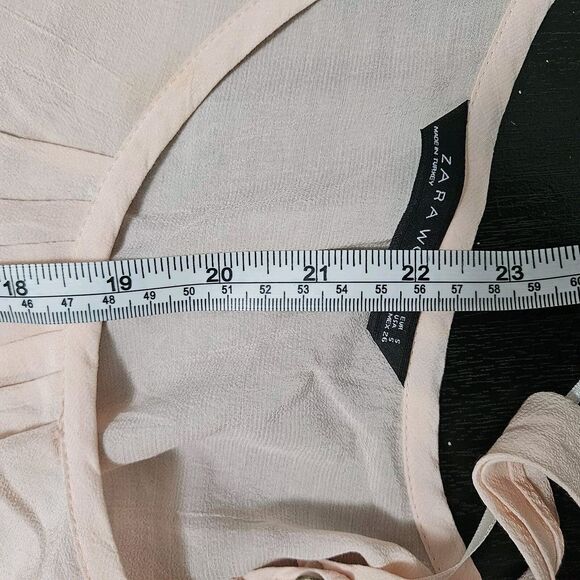 ZARA Women's Pink Round Neck Sleeveless Sheer Transparent Blouse Top Size S - Picture 7 of 7